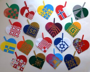 Scandinavian Woven Paper Heart Baskets - Folklore Village